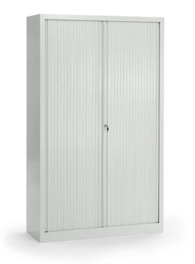 Roldeurkast - H: 1,98 m x Br: 1,20 m x D: 0,45 m (model Vinco), Kleur: lichtgrijs