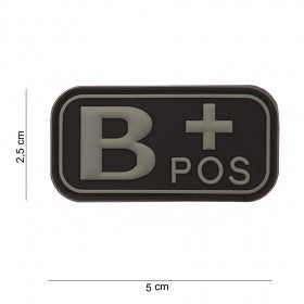 B+ embleem 3D PVC Zwart
