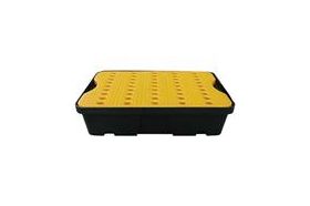 Lekbak met geel rooster