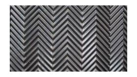 Visgraat rubber per lopende meter