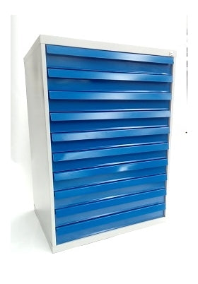 Industriële ladekast met 10 gelijke laden