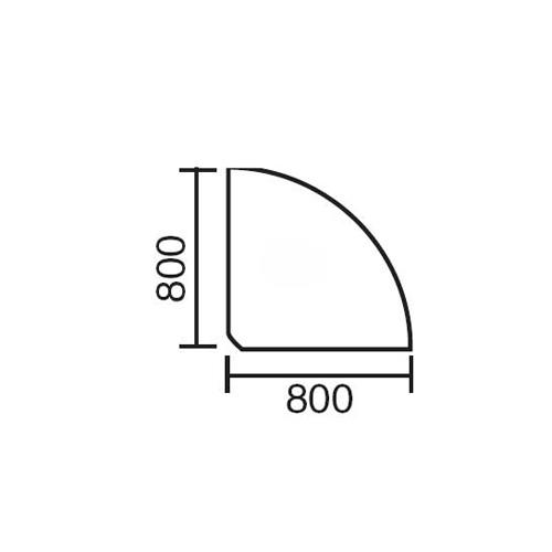 Verbindingselement voor bureau Basic M, 1/4 cirkel