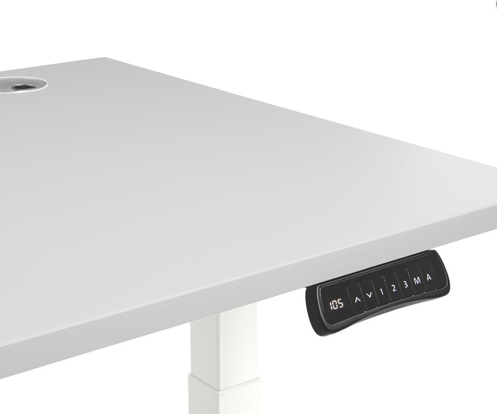 Elektrisch hoogte verstelbare zit-sta bureau FLEX MODUL, met onderstel wit