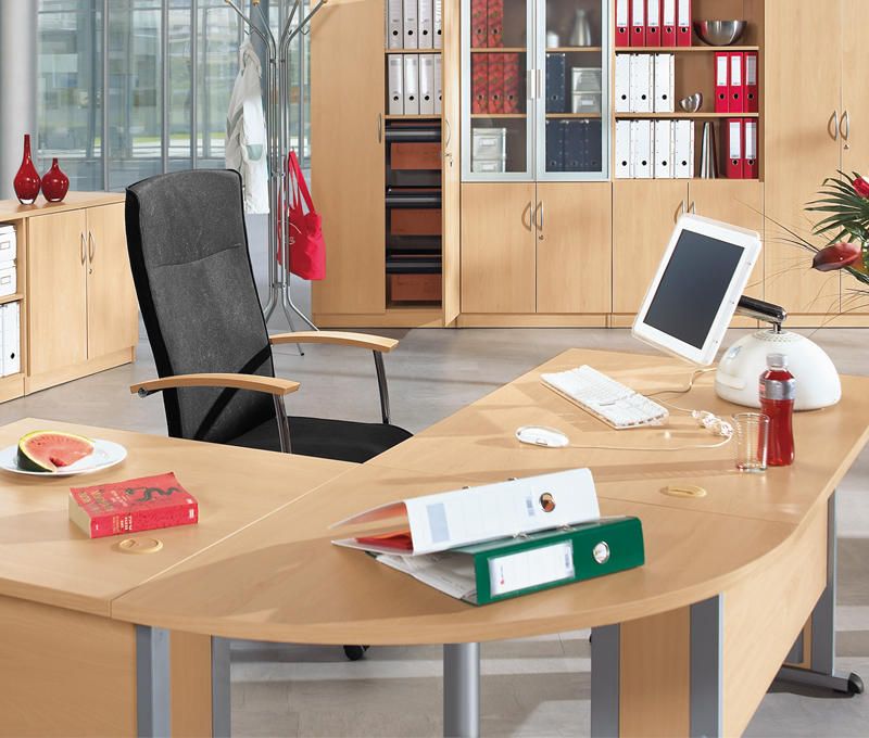 Verbindingselement voor bureau Comfort M, 1/4 cirkel