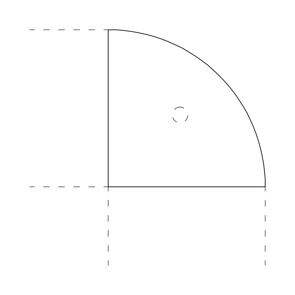 Verbindingselement voor bureau Comfort M, 1/4 cirkel