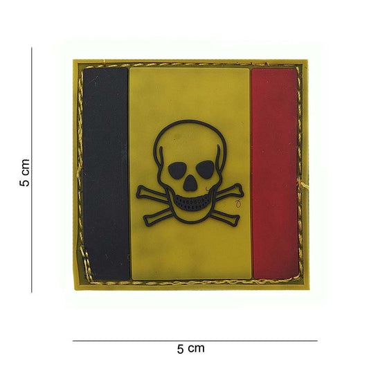 Embleem 3D PVC België met doodshoofd