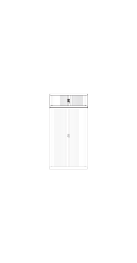 Roldeurkast: Opzetkast H: 44 cm x Br: 120 cm x D: 43 cm (model Vinco)