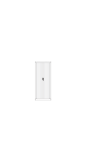 Roldeurkast H: 1,98 m x Br: 0,80 m x D: 0,45 m (model Vinco)