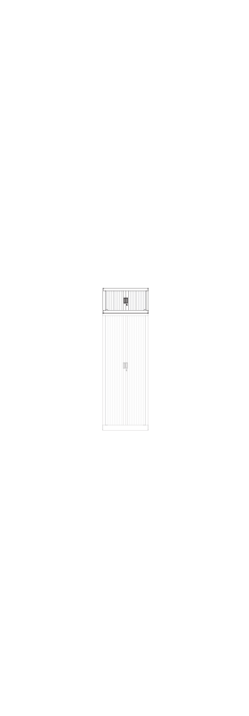 Roldeurkast: Opzetkast H: 44 cm x Br: 80 cm x D: 43 cm (model Vinco)