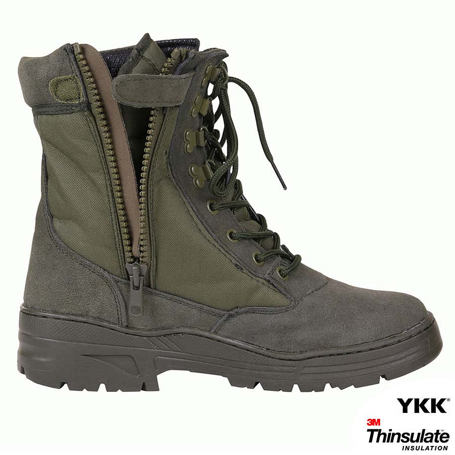 Sniperboots met zijrits - groen