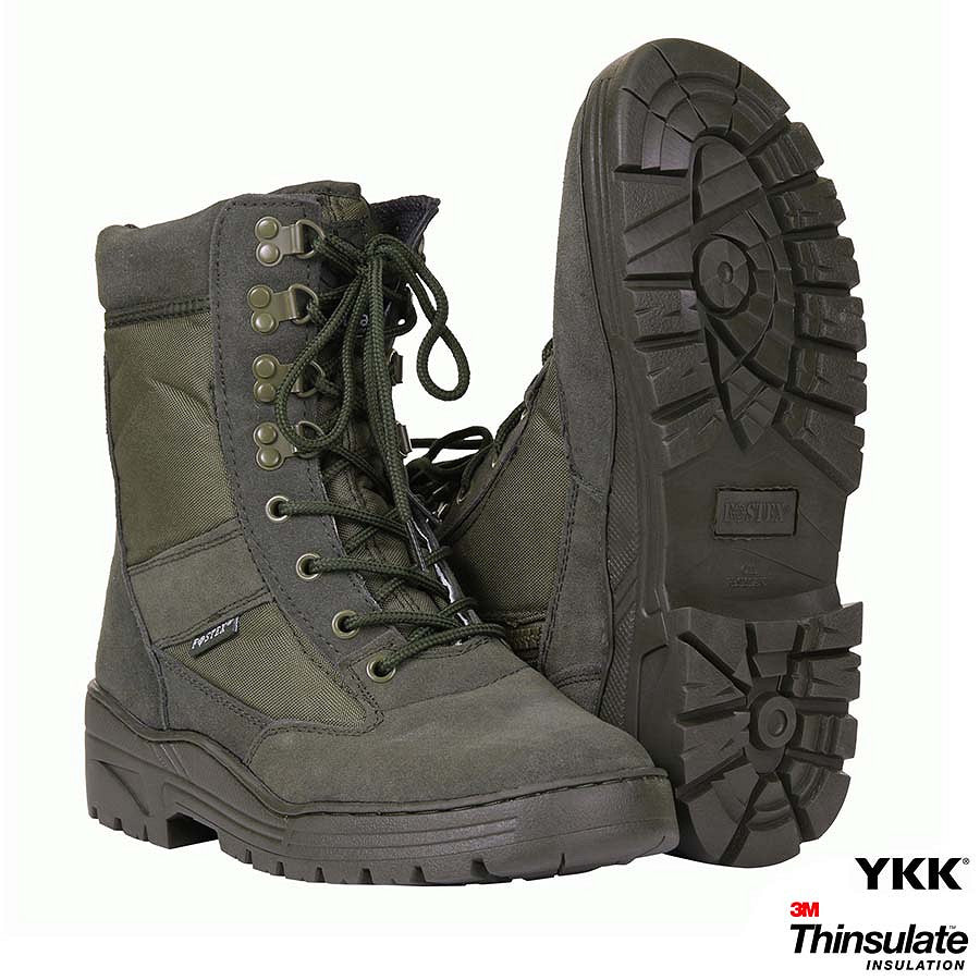Sniperboots met zijrits - groen