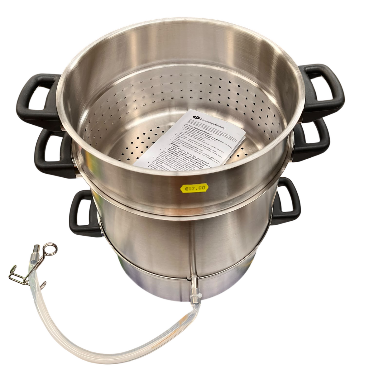 Ontsapper inox met glazen deksel
