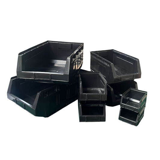 Stapelbak zwart -  gerecycleerd