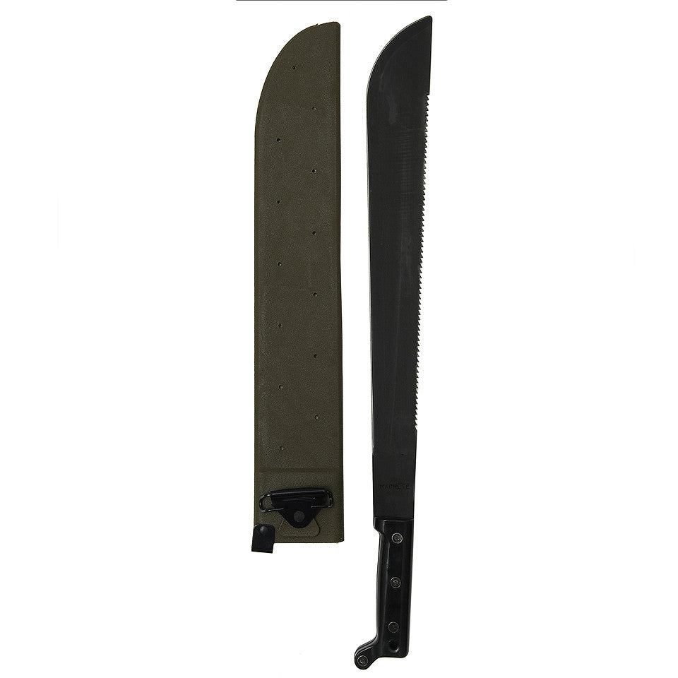 Kapmes met zaag en machete
