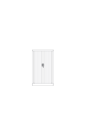 Roldeurkast H: 136 cm x Br: 80 cm x D: 43 cm (model Vinco)