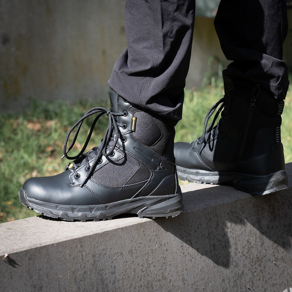 Sniperboots met zijrits - zwart